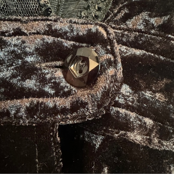 VTG GV2 Goth Lolita Jacket Sz S Crushed Velvet Vampire Punk Whimsigoth Halloween - Picture 11 of 16